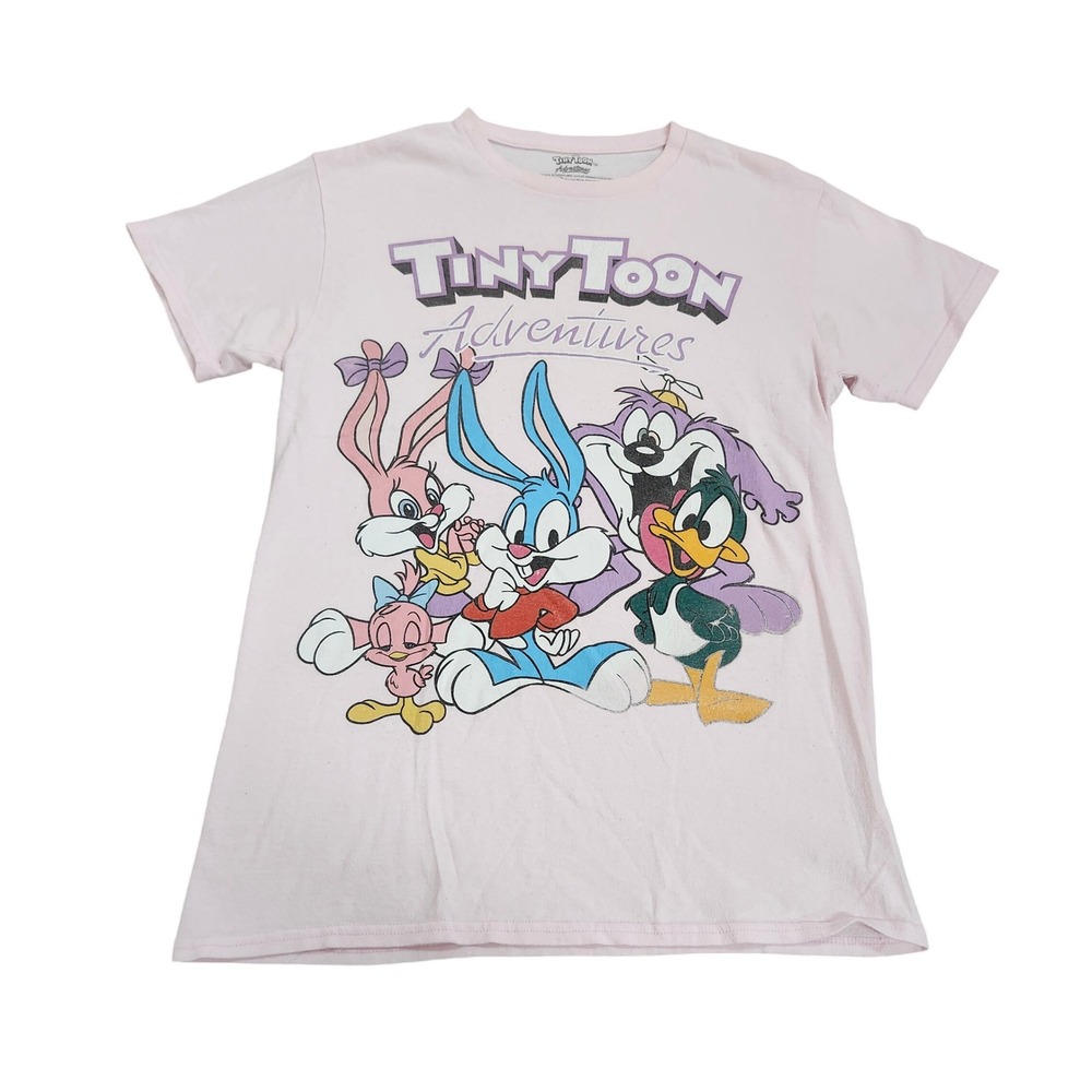 Tiny Toon Adventures Pink Graphic T-Shirt Small Buster Babs Bunny 90s Cartoon